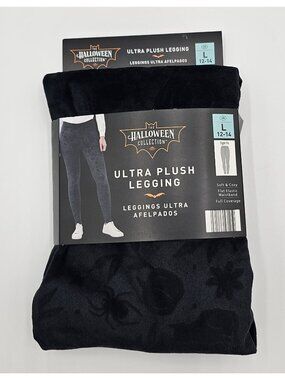 The Halloween Collection Womens Ultra Plush Spooky Print Leggings Size L 12-14
